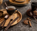 Набор столовых приборов "BROOKLYN" PVD MAT CHOCOLAT на 6 персон, 24 предмета