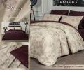 Постельное бельё с одеялом "Kazanov.A." Linen Batik (бургунди лен) Сатин, Евро