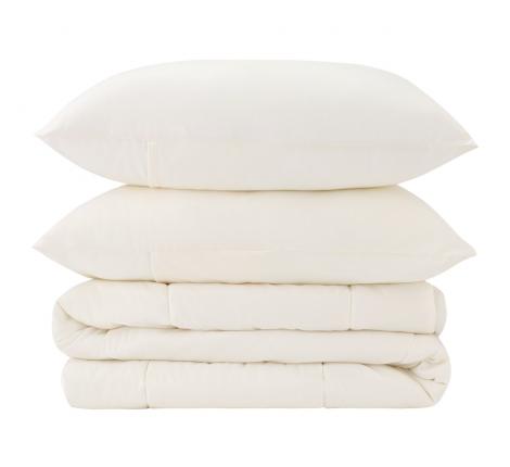 Постельное белье с одеялом "Sofi de Marko" Эльмира (молоко) Сатин, 1,5 спальный