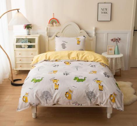 Постельное белье детское "Sofi de Marko" Зверушки (желтый) Сатин, 1,5 спальный
