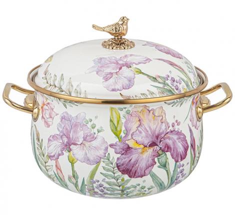Кастрюля эмалированная с крышкой "IRISES", 3,8 л