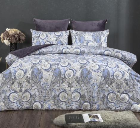 Постельное белье с одеялом "Kazanov.A." Номан (темная орхидея) Велюр/Egypt Cotton, Евро