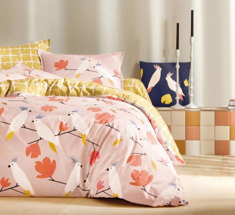 Постельное бельё "Blanc des Vosges" LOVE BIRDS PETAL перкаль, 1,5 спальный