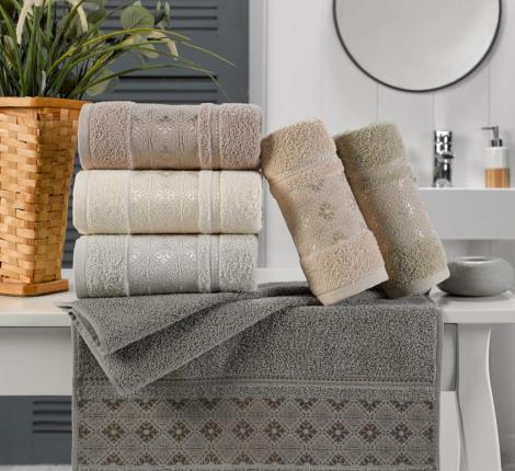 Набор махровых полотенец "TWO DOLPHINS" жаккард 50х90 (1/6 ) A106 THEMA