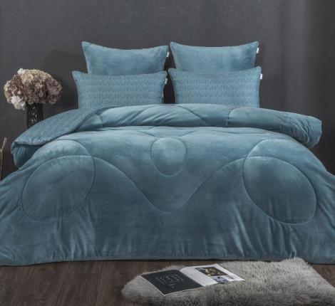 Постельное белье с одеялом "Kazanov.A." Луис (бирюза жемчуг) Велюр/Egypt Cotton, Евро