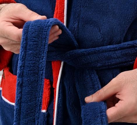 Халат мужской трига с капюшоном "AMBIELLA A-1125" синий, 2XL