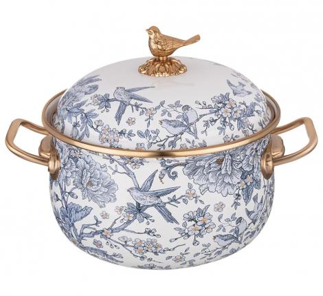 Кастрюля эмалированная с крышкой "ROYAL GARDEN" 950-672, 2,8 л