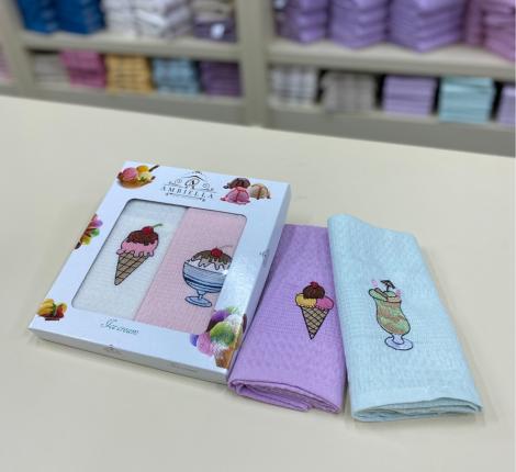 Набор вафельных салфеток "AMBIELLA" МОРОЖЕНОЕ, 40х60-2 шт.