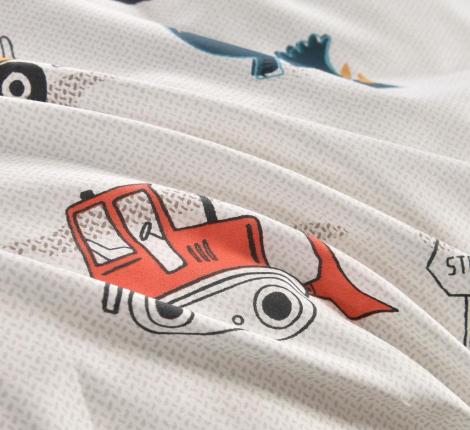 Постельное белье детское "Sofi de Marko" Диноленд (белый) Сатин, 1,5 спальный