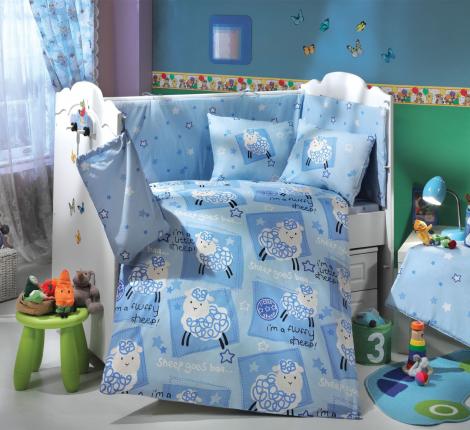 Постельное белье HOBBY с одеялом детское &quot;LITTLE SHEEP&quot; синий