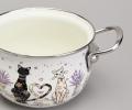 Кастрюля эмалированная со стеклянной крышкой "LAVANDER CATS", 1,5 л