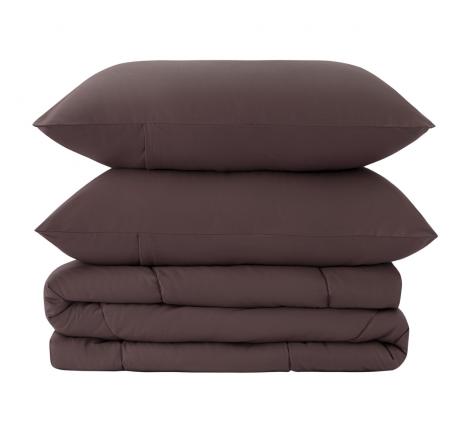 Постельное белье с одеялом "Sofi de Marko" Эльмира (шоколад) Сатин, Евро