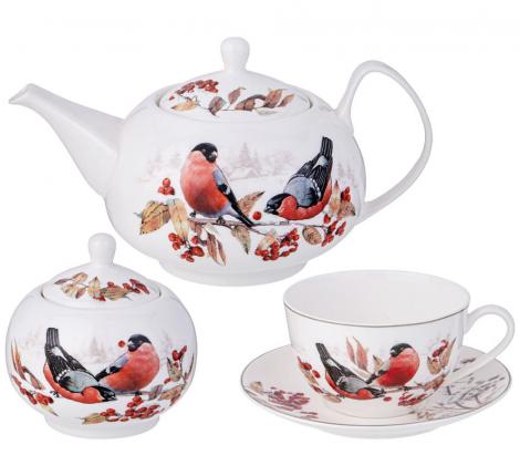 Чайный сервиз "ЛЕСНАЯ СКАЗКА" СНЕГИРИ на 6 персон, 14 персон