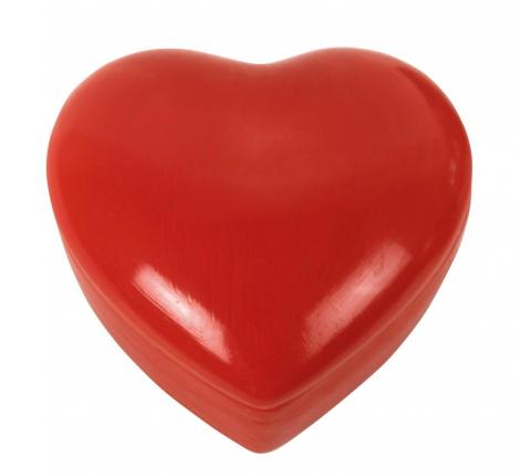 Шкатулка "HEART" (красный) 12*13* 6 см, фарфор