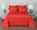 Постельное белье с одеялом "Sofi de Marko" Premium Mako (коралловый красный) Сатин ДеЛюкс, Евро