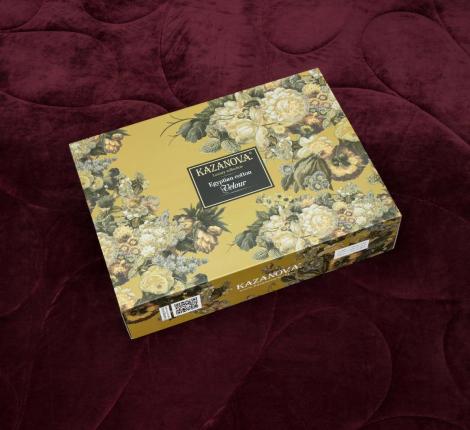 Постельное белье с одеялом "Kazanov.A." Агра (бургунд платина) Велюр/Egypt Cotton,  Евро