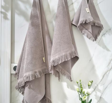 Комплект вафельно-махровых полотенец Luxberry "IRIS" (30x50,50x100,70x140), шоколадный