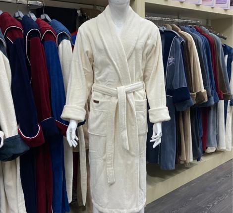 Халат женский трига шалька "AMBIELLA A-1165" кремовый, 3XL