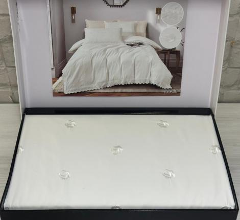 Постельное белье с гипюром EFOR "роза" "COTTONI АА-03" Поликоттон, Евро.