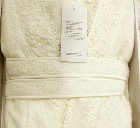 Халат женский махровый Maison D'or "MARVEL" кремовый, XL(50)-XXL(52)