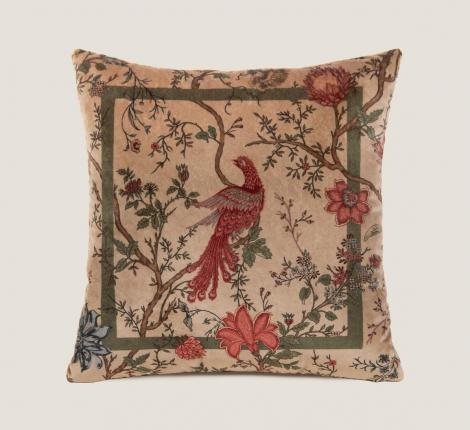 Подушка Frati "BIRDS OF PARADISE" BEIGE (бежевый), 50х50