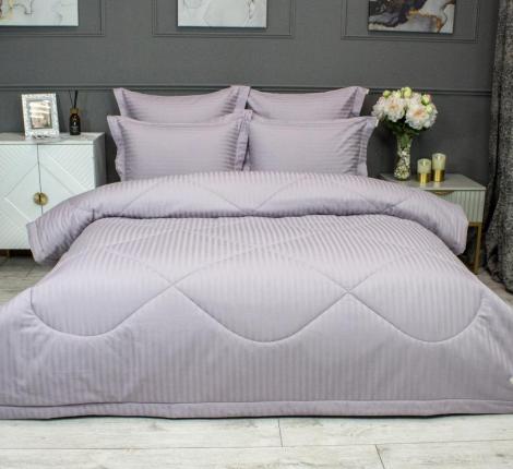 Постельное белье с одеялом "Kazanov.A." Hotel (пыльная лаванда) Страйп Сатин, 1,5 спальный
