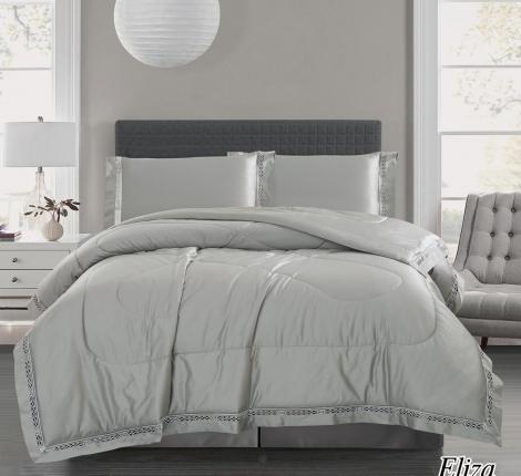 Постельное белье с одеялом и мережкой "Diva Afrodita" ELIZA люкс сатин, Евро