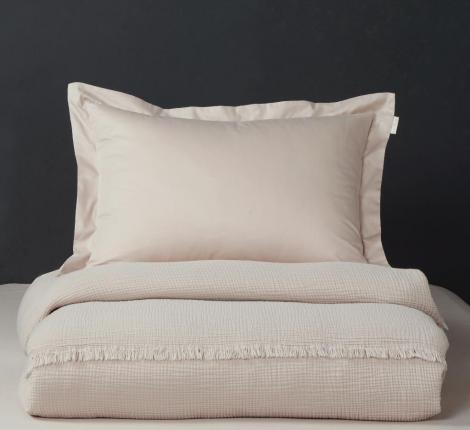 Постельное белье с покрывалом "Kazanov.A." Stonewash Muslin (кремовый) Муслин, Евро