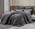 Постельное белье с одеялом "Kazanov.A." Lindor Fluffy (графит) Велюр/Egyptian Cotton, Семейный
