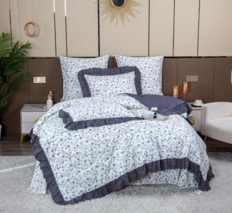 Постельное бельё с одеялом "Kazanov.A." Бовари (жемчуг графит) Сатин, Евро