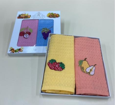 Набор вафельных салфеток "AMBIELLA" ФРУКТЫ, 40х60-2 шт.