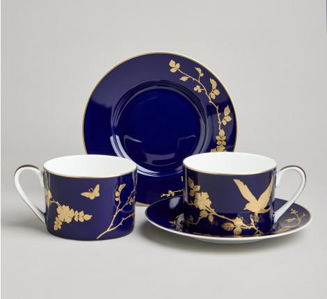 Чайный набор "GOLDEN BIRDS" на 2 персоны, 4 предмета (240 мл)