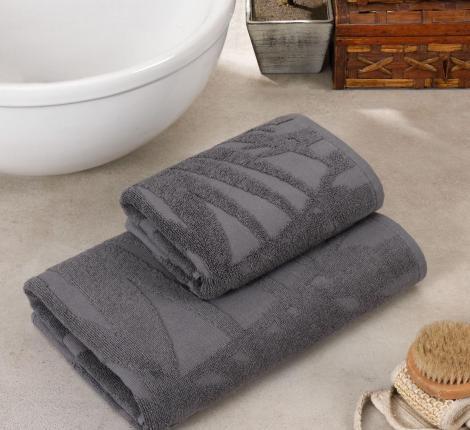 Комплект махровых полотенец "METEOR" (50x90/70х140) 2 шт. PATAYA, антрацит