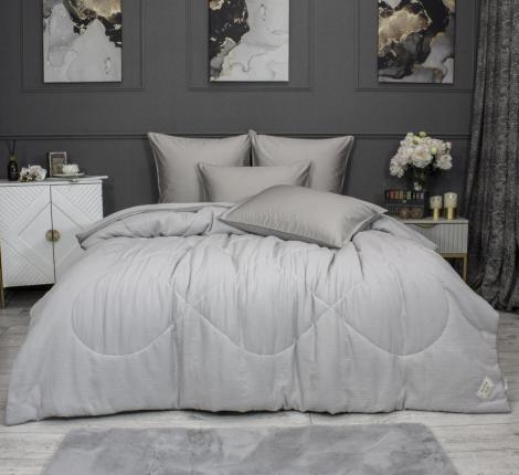 Постельное белье с одеялом "Kazanov.A." Muslin&Satin Solid color (серебрети бежевый), Евро