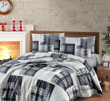 Постельное бельё "DO&CO" FLANNEL WINTER (серый), Евро