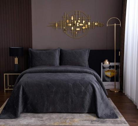 Покрывало "Sofi de Marko" Ноэль (антрацит) Велюр, 240х260