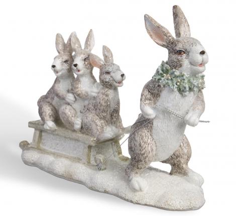 Статуэтка "КРОЛЬЧИХА С КРОЛЬЧАТАМИ", 24*8*16,5 см